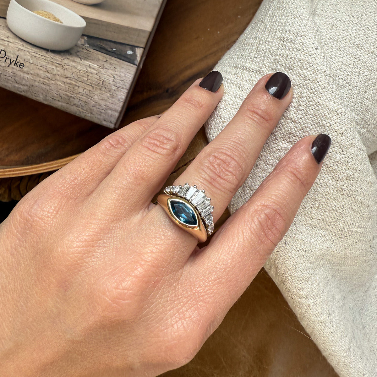 Dark Blue Evil Eye Protection Ring