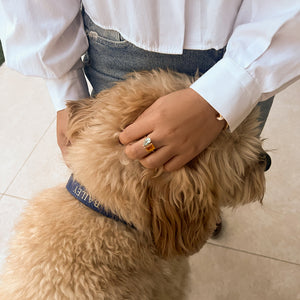 Toi et Moi ring with an emerald-cut Citrine and a pear-cut Aquamarine.