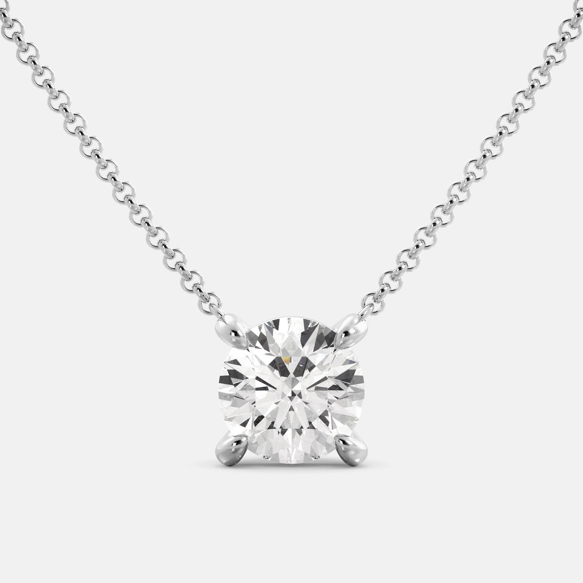 Runde Diamant-Solitär-Halskette