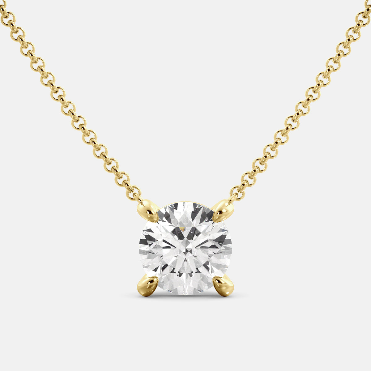 Runde Diamant-Solitär-Halskette