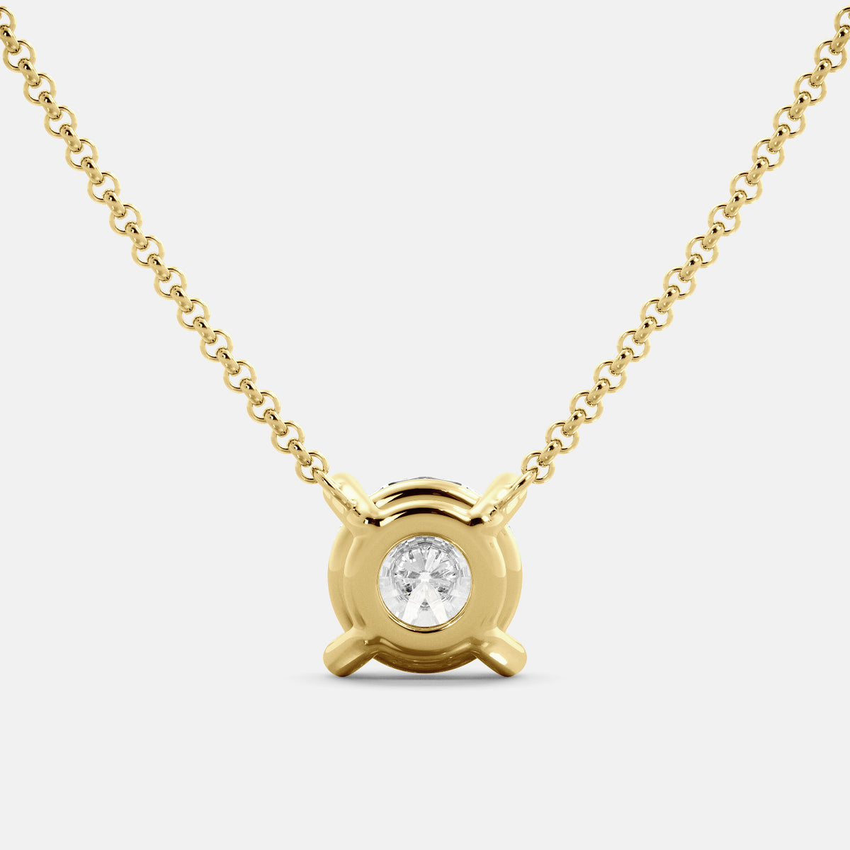 Runde Diamant-Solitär-Halskette