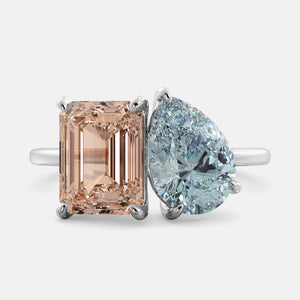 Morganite Toi et Moi Ring
