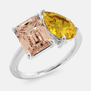 Morganite Toi et Moi Ring