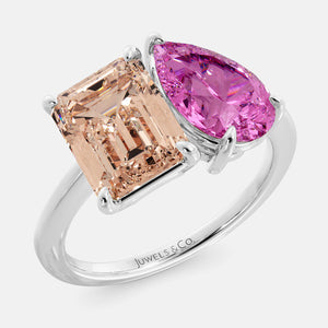 Morganite Toi et Moi Ring