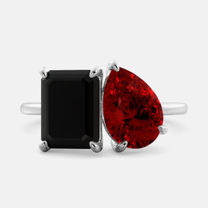 Onyx Toi et Moi Ring