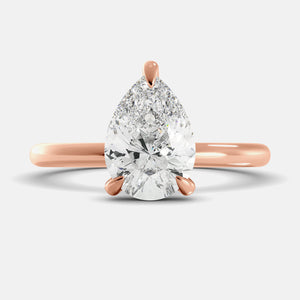 London Blue Topaz Pear-Cut Birthstone Solitaire Ring