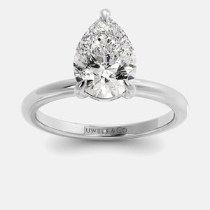 Green Peridot Pear-Cut Birthstone Solitaire Ring