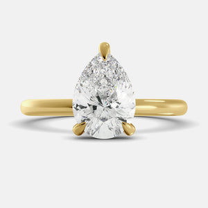 Moonstone Pear-Cut Birthstone Solitaire Ring