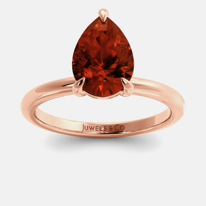 London Blue Topaz Pear-Cut Birthstone Solitaire Ring