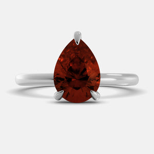 London Blue Topaz Pear-Cut Birthstone Solitaire Ring