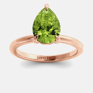 London Blue Topaz Pear-Cut Birthstone Solitaire Ring