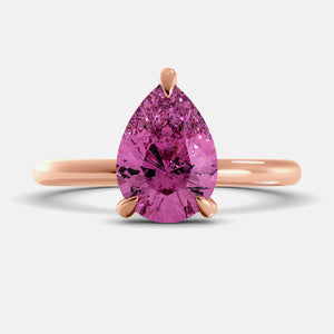 London Blue Topaz Pear-Cut Birthstone Solitaire Ring