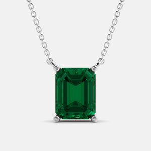 The One Emerald-Cut Solitaire Necklace