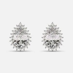 Green Peridot Pear-Cut Halo Studs