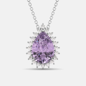Sundaze Pear-Cut Halo Necklace