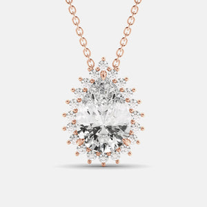 Halo Pear-Cut Necklace & Studs Set