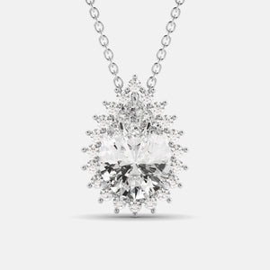 Halo Pear-Cut Necklace & Studs Set