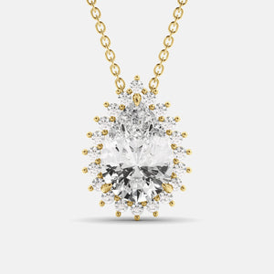 Halo Pear-Cut Necklace & Studs Set