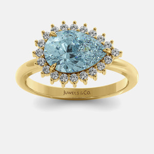 Sundaze Pear-Cut Halo Ring