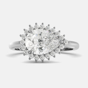 Diamond ring with a white background