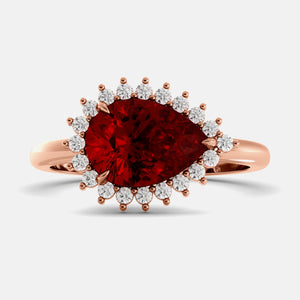Sundaze Pear-Cut Halo Ring