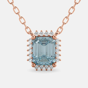 Sundaze Emerald-Cut Halo Necklace