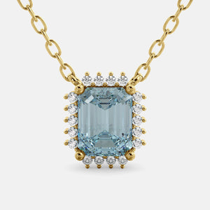 Sundaze Emerald-Cut Halo Necklace