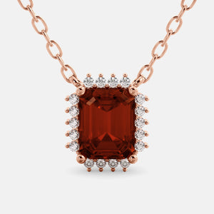 Sundaze Emerald-Cut Halo Necklace