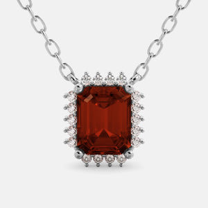 Sundaze Emerald-Cut Halo Necklace