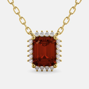 Sundaze Emerald-Cut Halo Necklace