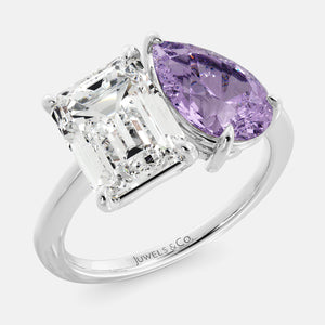 White Topaz Toi et Moi Ring