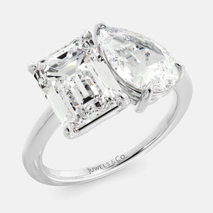White Topaz Toi et Moi Ring