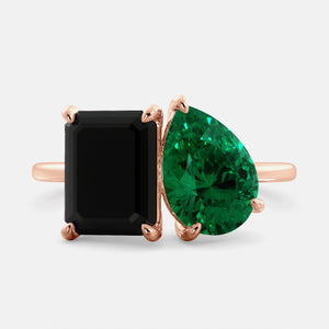 Onyx Toi et Moi Ring