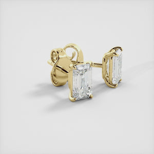 Diamond Emerald Stud Earrings