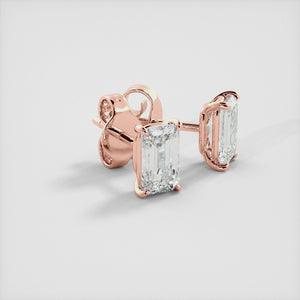 Diamond Emerald Stud Earrings