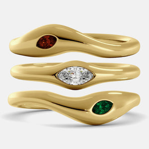 Undercurrent Wave Ring Set by Juwels & Co.