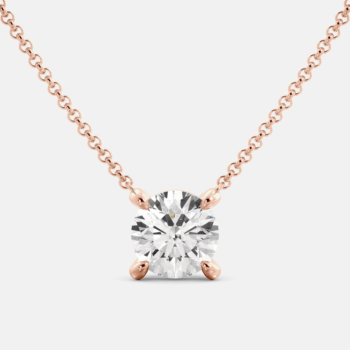 Runde Diamant-Solitär-Halskette