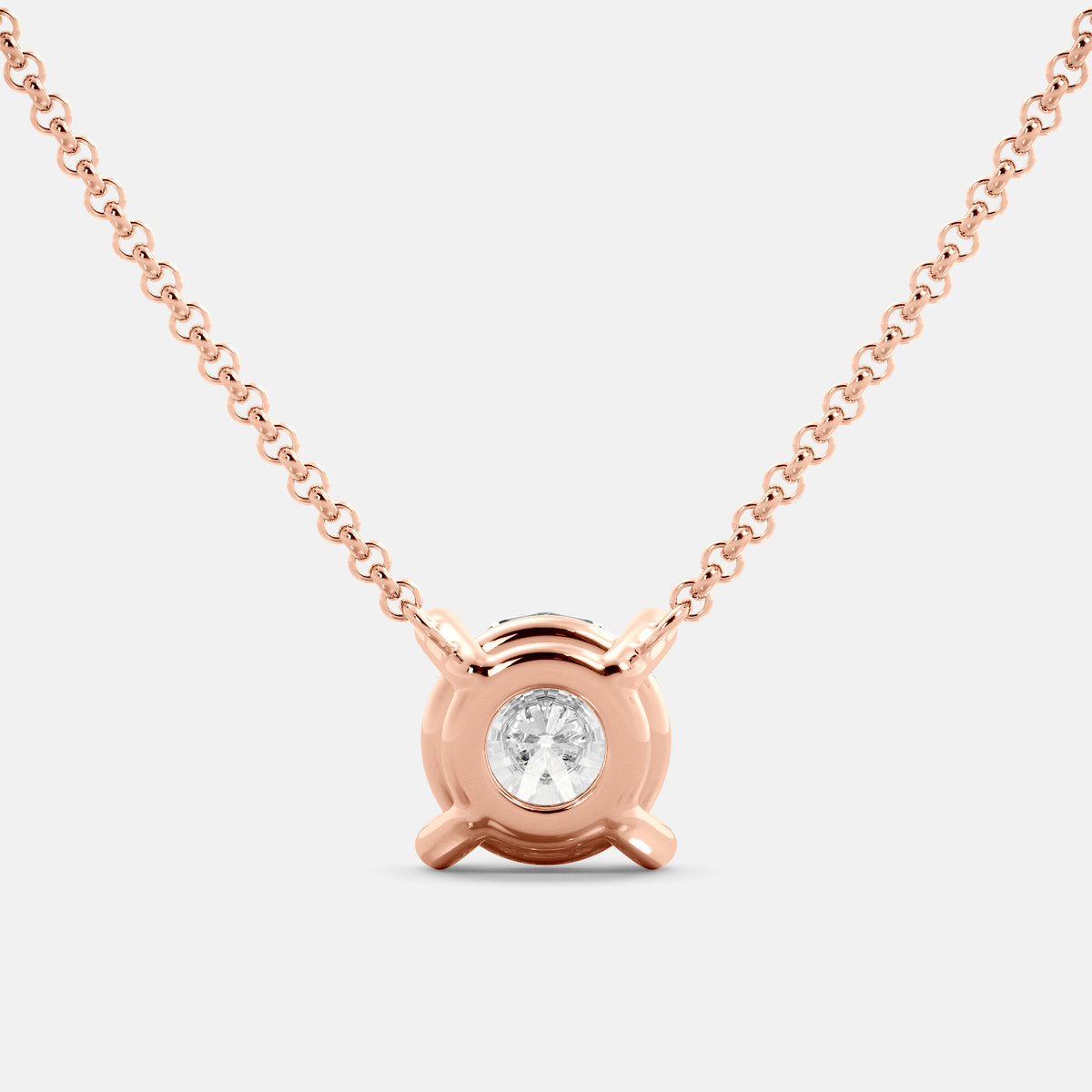 Runde Diamant-Solitär-Halskette