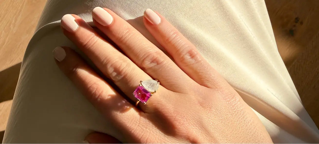 October Birthstone Ring: Pink Sapphire, Not Opal
