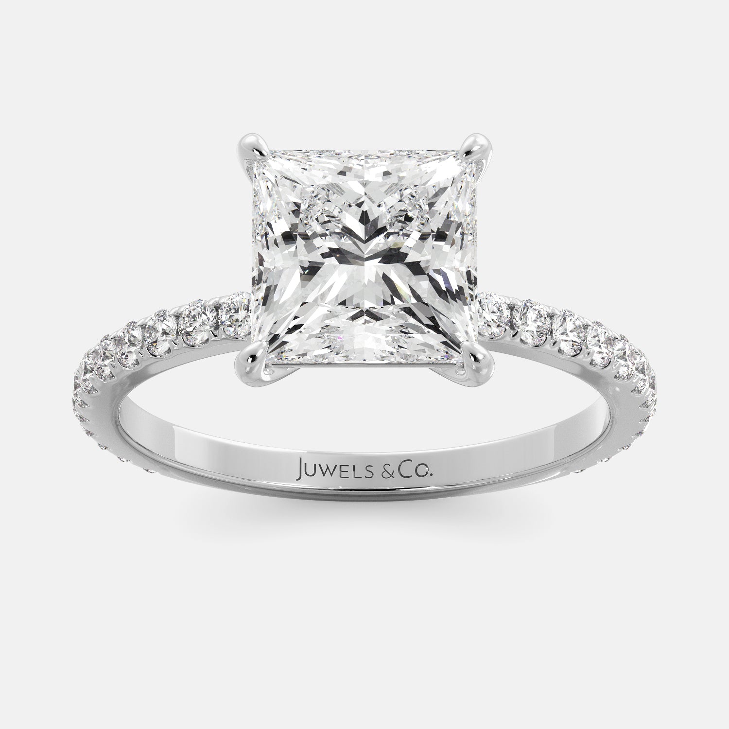 Lab-Grown Diamond Engagement Rings 14 K White Gold