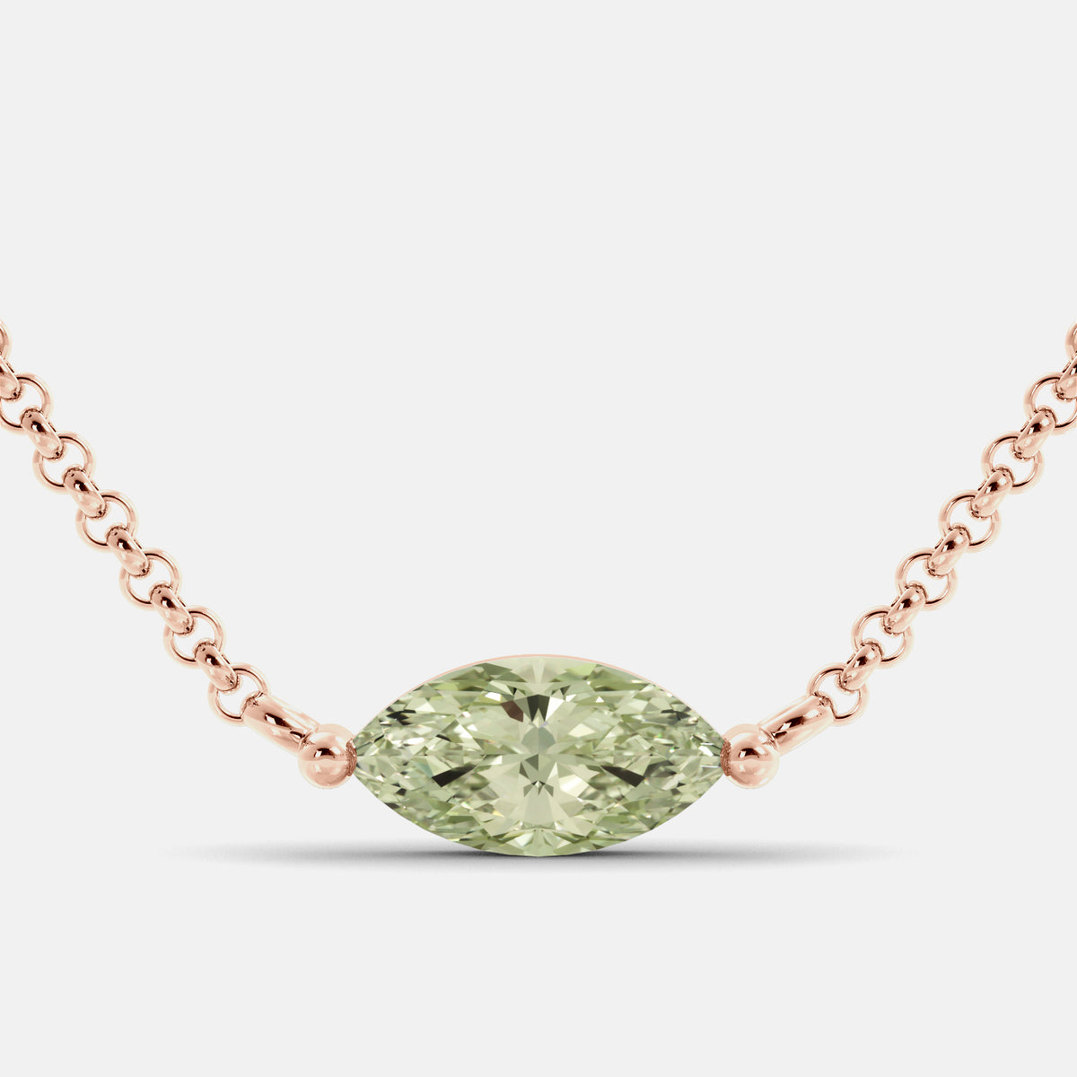Green Amethyst Mini Evil Eye Necklace