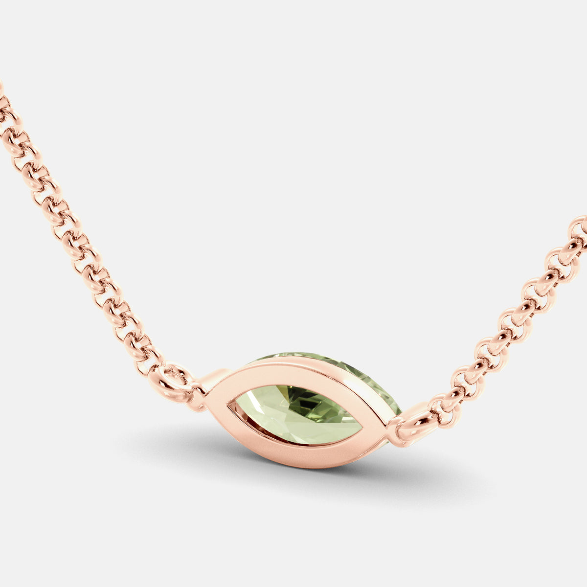 Green Amethyst Mini Evil Eye Necklace