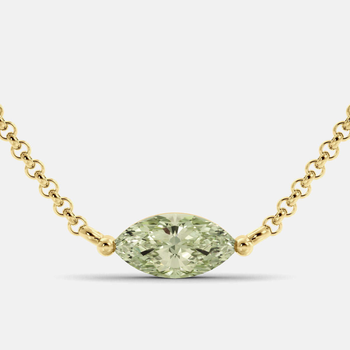 Green Amethyst Mini Evil Eye Necklace