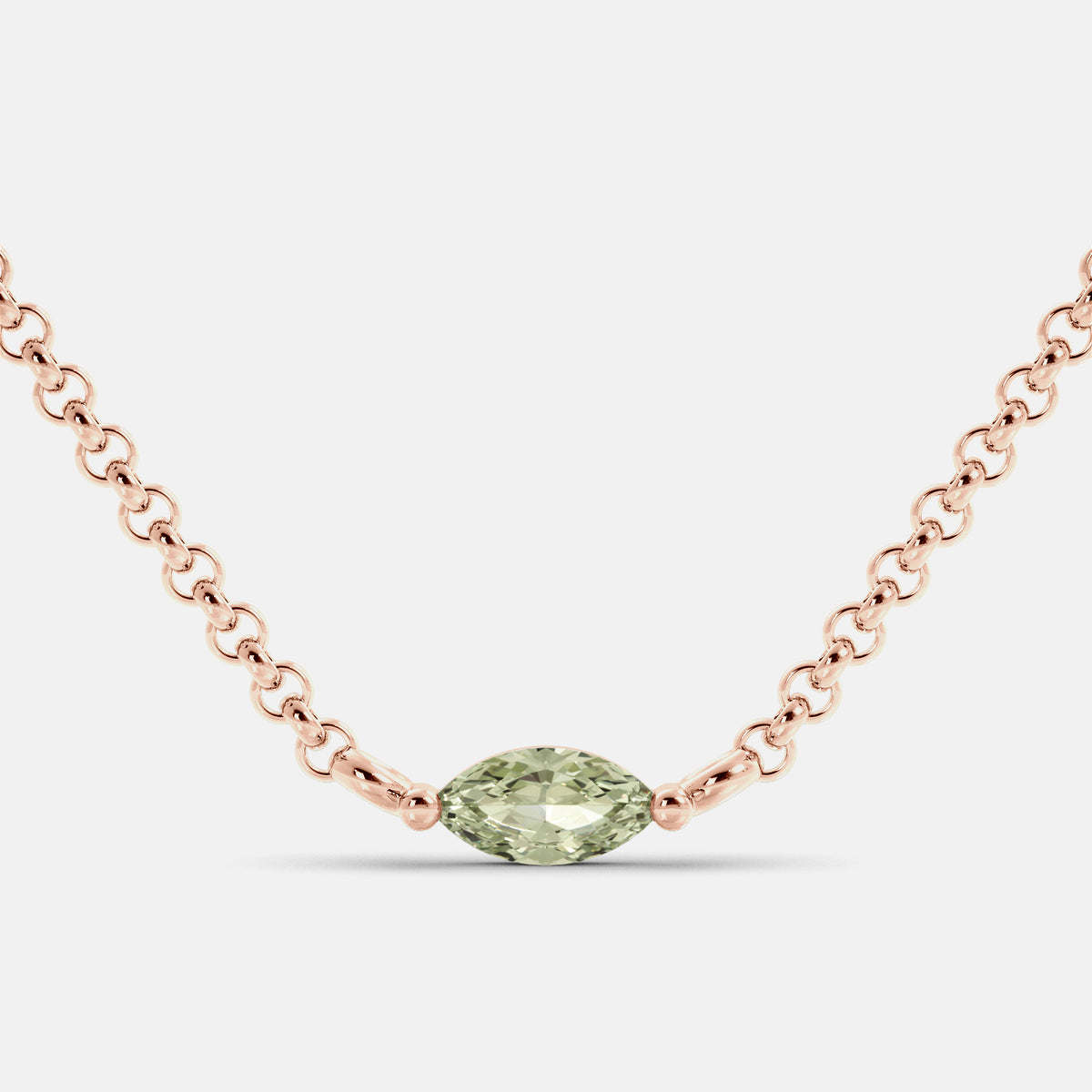 Green Amethyst Mini Evil Eye Necklace
