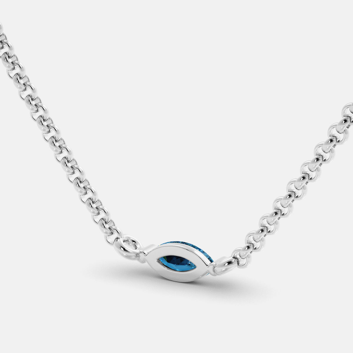 Green Amethyst Mini Evil Eye Necklace