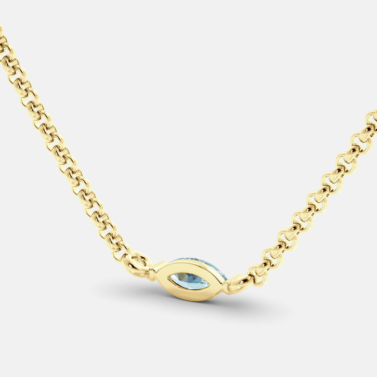 Green Amethyst Mini Evil Eye Necklace