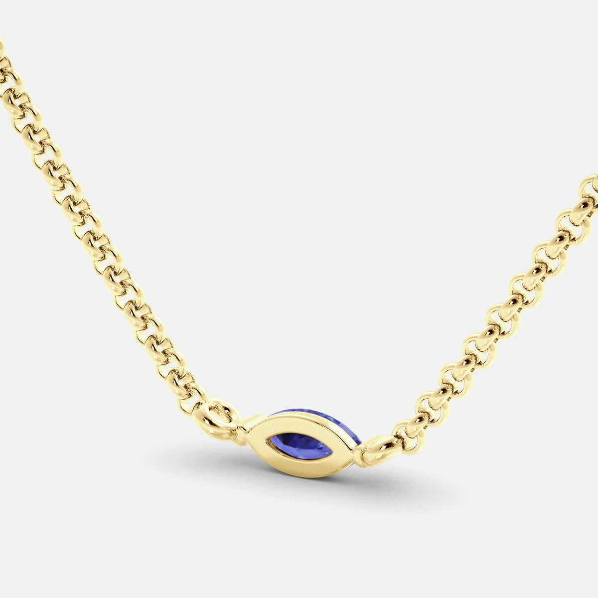 Green Amethyst Mini Evil Eye Necklace