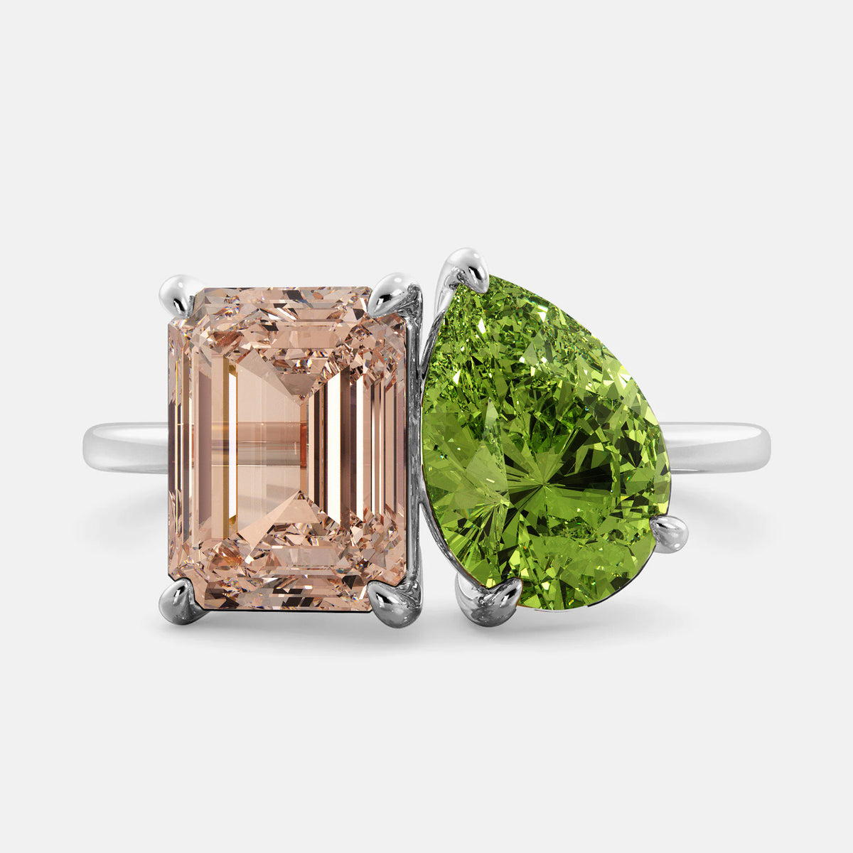 Morganite Toi et Moi Ring