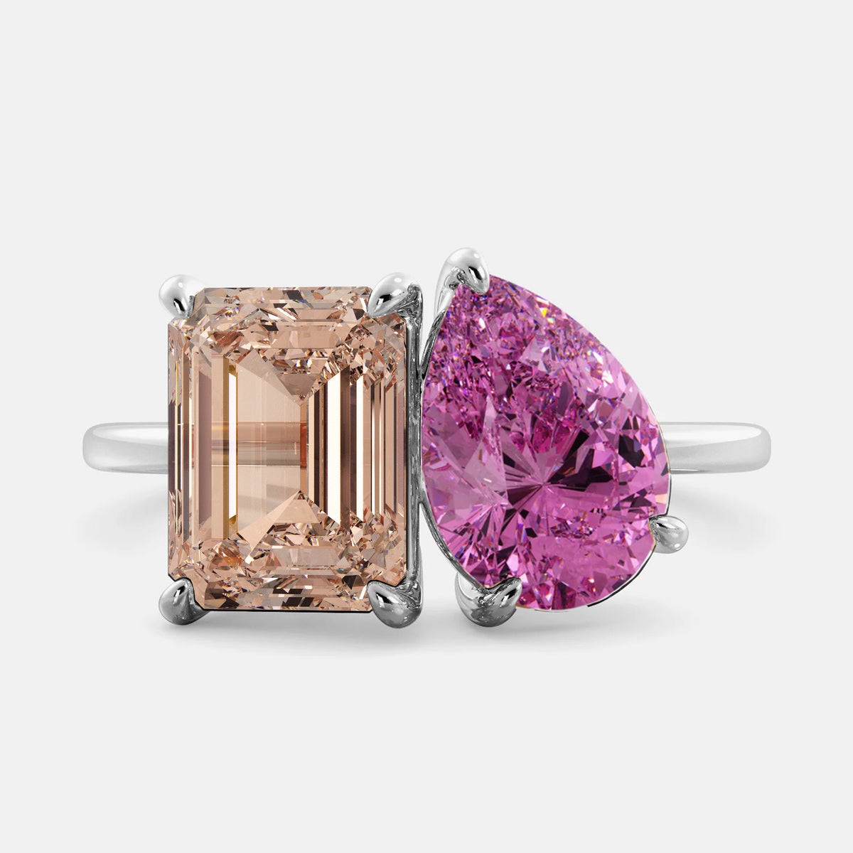 Morganite Toi et Moi Ring