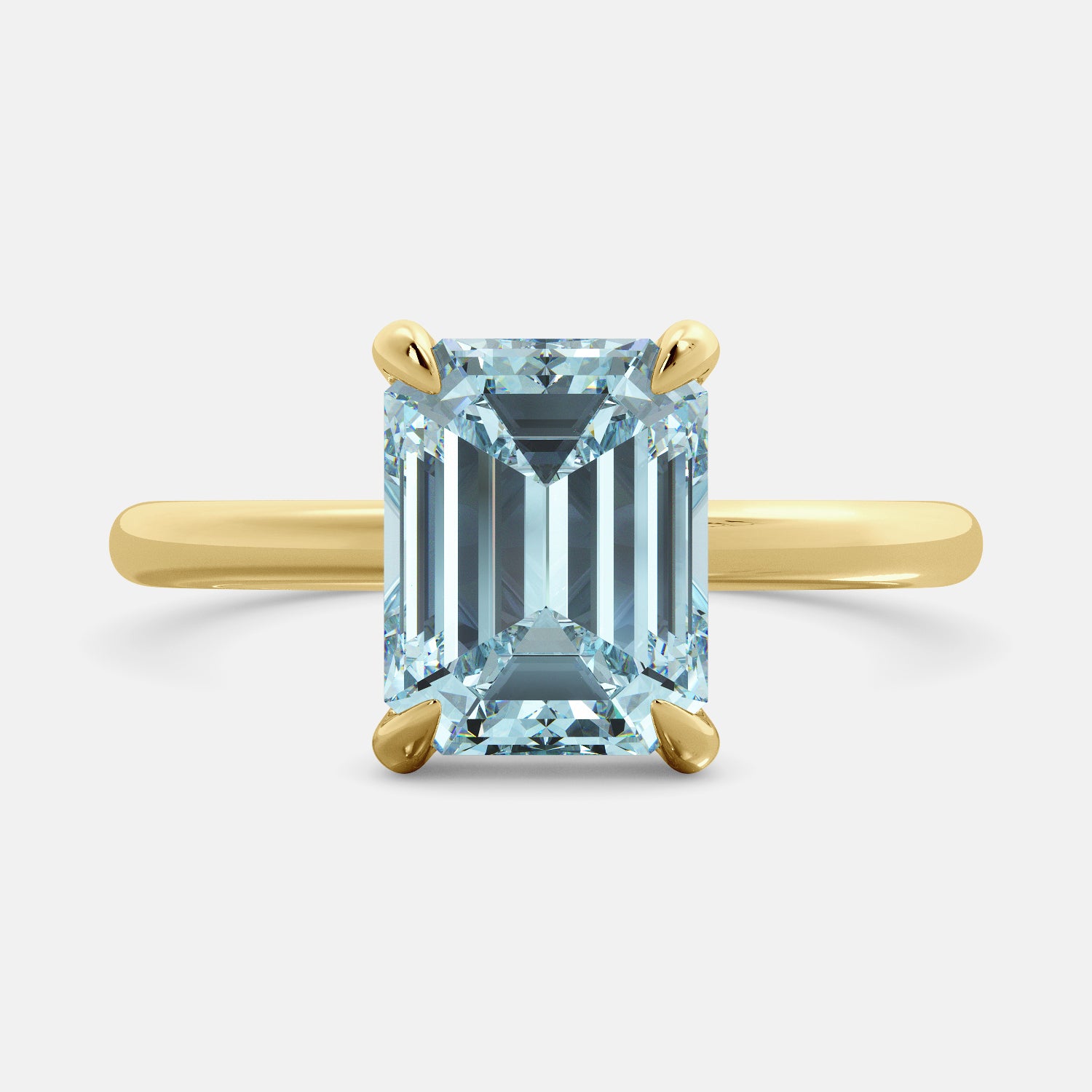 Emerald cut Aquamarine ring, Aquamarine solitaire ring, natural aquamarine ring, store genuine aquamarine emerald cut ring